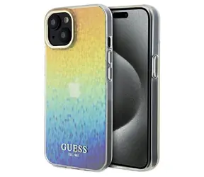 GUESS IML Faceted Mirror Disco Iridescent vícebarevné / Zadní kryt / iPhone 13, 14, 15