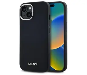 DKNY Plain Logo černá / Zadní kryt / MagSafe / pro Apple iPhone 15