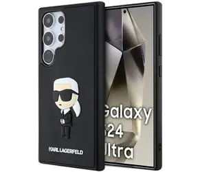 Karl Lagerfeld 3D Rubber Ikonik černá / Zadní kryt / Samsung Galaxy S24 Ultra