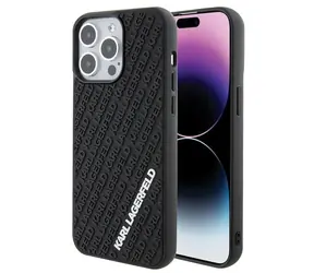 Karl Lagerfeld 3D Rubber Multi Logo černá / Kryt / Apple iPhone 15 Pro Max
