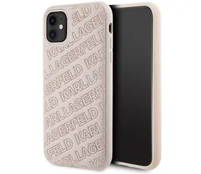 Karl Lagerfeld Quilted K Pattern růžová / Kryt / pro Apple iPhone 11 a iPhone XR