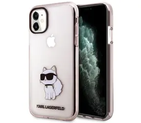 Karl Lagerfeld Ikonik Choupette Hardcase růžová / Kryt / Pro Apple iPhone 11/XR 6,1" / Plastový
