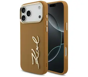 Karl Lagerfeld Karl Script Logo hnědá / Zadní kryt / Apple iPhone 17 Pro Max