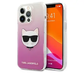 Karl Lagerfeld Choupette Head růžová / Zadní kryt / iPhone 13 Pro Max