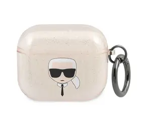 Karl Lagerfeld Glitter Karl Head zlatá / Pouzdro / Apple AirPods 3