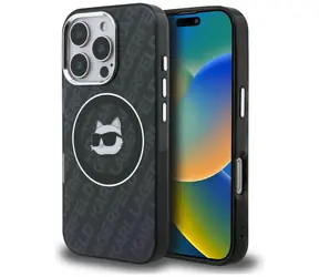 Karl Lagerfeld IML Choupette Head Logo MagSafe černá / Zadní kryt / Apple iPhone 16 Pro