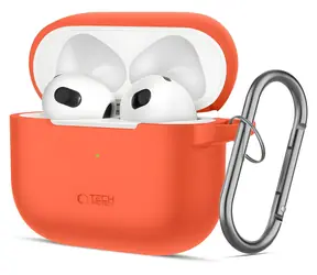 Tech-Protect Silicone Hook Case oranžová / Pouzdro / pro Apple AirPods 3 / Silikonové
