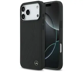 Mercedes Leather Large Laurel Leaves MagSafe iPhone 17 Pro Max černá / Zadní kryt / Kůže / MagSafe