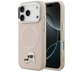 Karl Lagerfeld Karl & Choupette Pins růžová / Zadní kryt / MagSafe / iPhone 17 Pro