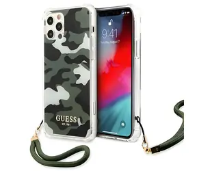 Guess Camo Collection zelená/khaki / Zadní kryt / Apple iPhone 12/12 Pro 6.1"