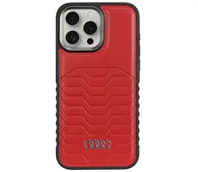 Audi Synthetic Leather kryt pro Apple iPhone 14 Pro červená / Zadní kryt / MagSafe / Umělá kůže