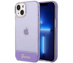 Guess Hardcase Translucent fialová / Pouzdro / Apple iPhone 14 Plus