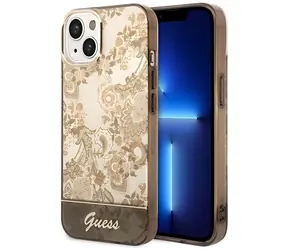 Guess GUHCP14MHGPLHC iPhone 14 Plus okrová / Ochranný kryt / Porcelain Collection / Hardcase