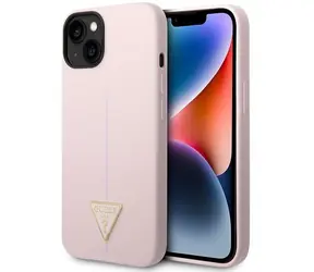 Guess Silicone Triangle fialová / Pouzdro / Apple iPhone 14 Plus
