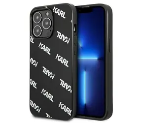 Karl Lagerfeld Allover černá / Kryt pro iPhone 13 Pro a iPhone 13