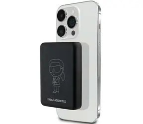 Karl Lagerfeld Ikonik NFT MagSafe černá / Powerbanka / 5000 mAh / Bezdrátové nabíjení
