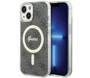 Guess IML 4G MagSafe iPhone 15 Plus hnědá / Zadní kryt / MagSafe