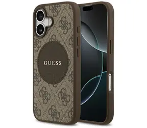 Guess 4G Circle Classic Logo hnědá / Zadní kryt / iPhone 17 / MagSafe