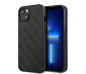 Karl Lagerfeld Perforated Allover černá / Tvrzený zadní kryt / iPhone 13 mini
