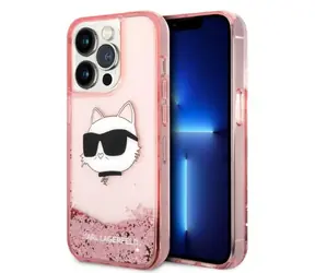 Karl Lagerfeld KLHCP14LLNCHCP růžová / Pouzdro / iPhone 14 Pro 6,1" / Glitter Choupette Head