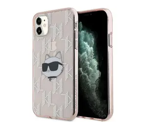 Karl Lagerfeld IML Choupette Head & Monogram růžová / Zadní kryt / iPhone 11/XR