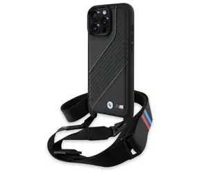 BMW M Carbon Stripe & Strap pro iPhone 16 Pro Max černá / Pouzdro / Apple iPhone 16 Pro Max / S popruhem