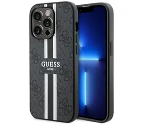 Guess 4G Printed Stripes zadní kryt pro iPhone 14 Pro černá / Zadní kryt / MagSafe / 6,1"