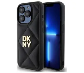 DKNY Quilted Stack Logo iPhone 15 Pro Max černá / Zadní kryt / Prošívaný design / Logo DKNY