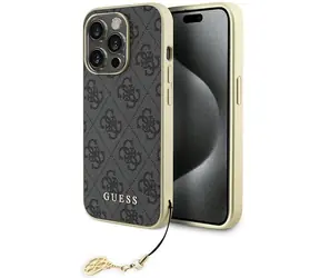 Guess 4G Charm šedá / Zadní kryt pro Apple iPhone 15 Pro