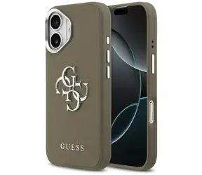 Guess Grained Big 4G Classic Logo iPhone 17 hnědá / Zadní kryt