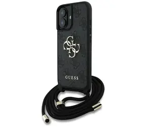 Guess 4G Big Logo Crossbody pro iPhone 16 Plus černá / Zadní kryt / Šňůrkový popruh / Crossbody