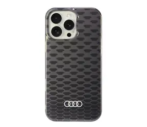 Audi IML Stitching Pattern černá / Kryt pro Apple iPhone 16 Pro Max / MagSafe / Hardcase
