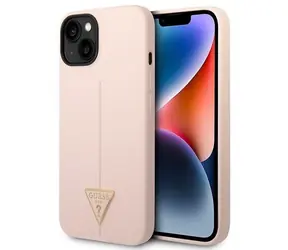 Guess Silicone Triangle růžová / Kryt / iPhone 14 Plus 6.7" / Hardcase