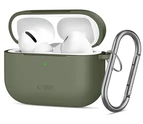 Tech-Protect Silicone Hook Case AirPods Pro olivová / Pouzdro / silikonové / s karabinou / pro Apple AirPods Pro