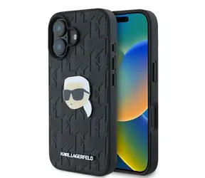 Karl Lagerfeld Monogram Karl Head Pin černá / Zadní kryt / Apple iPhone 16