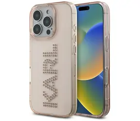 Karl Lagerfeld IML Rhinestones Logo iPhone 16 Pro Max růžová / Pouzdro
