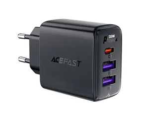 Acefast A57 PD35W GaN nabíječka černá / 3 porty / 2x USB-A / 1x USB-C / 35W