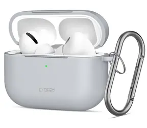 Tech-Protect Silicone Hook Case šedá / Pouzdro pro Apple AirPods Pro / silikonové / s karabinou