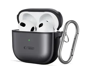 Tech-Protect Slim Hook pro AirPods 4 černá / Pouzdro / s karabinou