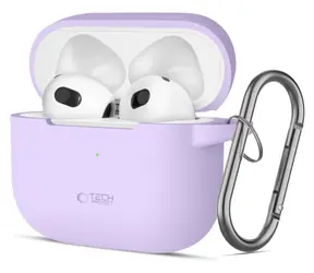 Tech-Protect Silicone Hook Case AirPods 3 fialová / Pouzdro pro sluchátka / silikonové / s poutkem