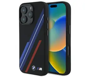 BMW Silicone Random Lines MagSafe černá / Zadní kryt / iPhone 16 Pro Max / silikonový