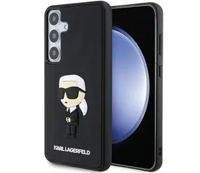 Karl Lagerfeld 3D Rubber Ikonik černá / Zadní kryt pro Samsung Galaxy S24+ / 3D guma