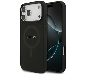 Guess Saffiano Classic Logo MagSafe černá / Zadní kryt / pro iPhone 17 Pro Max / MagSafe