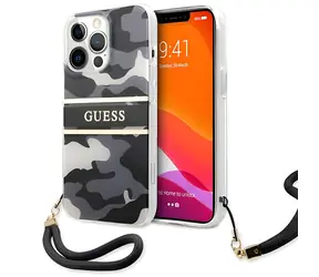 Guess GUHCP13XKCABBK iPhone 13 Pro Max černá / Ochranný kryt / Camo Strap Collection / Hardcase