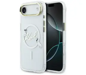 Karl Lagerfeld IML Choupettes Karl Script Logo iPhone Air čirá / Zadní kryt pro iPhone Air / MagSafe