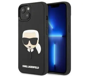 Karl Lagerfeld 3D Rubber Karl's Head černá / Kryt pro Apple iPhone 14 Plus / Silikonový / Reliéfní 3D motiv