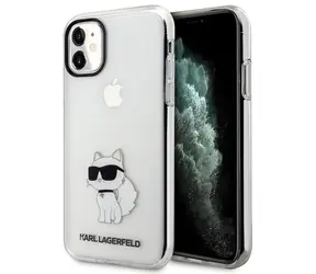 Karl Lagerfeld Ikonik Choupette transparentní / Zadní kryt / Apple iPhone 11, iPhone XR