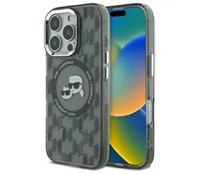 Karl Lagerfeld IML Monogram K&CH Heads MagSafe černá / Zadní kryt / Apple iPhone 16 Pro