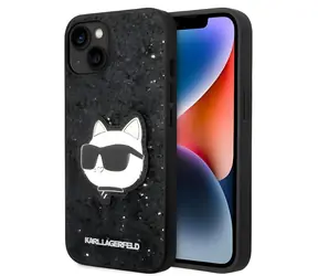 Karl Lagerfeld Glitter Choupette Patch černá / Zadní kryt / Apple iPhone 14 Plus