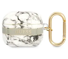 GUESS Marble Strap Collection šedá / Pouzdro pro Apple AirPods 3